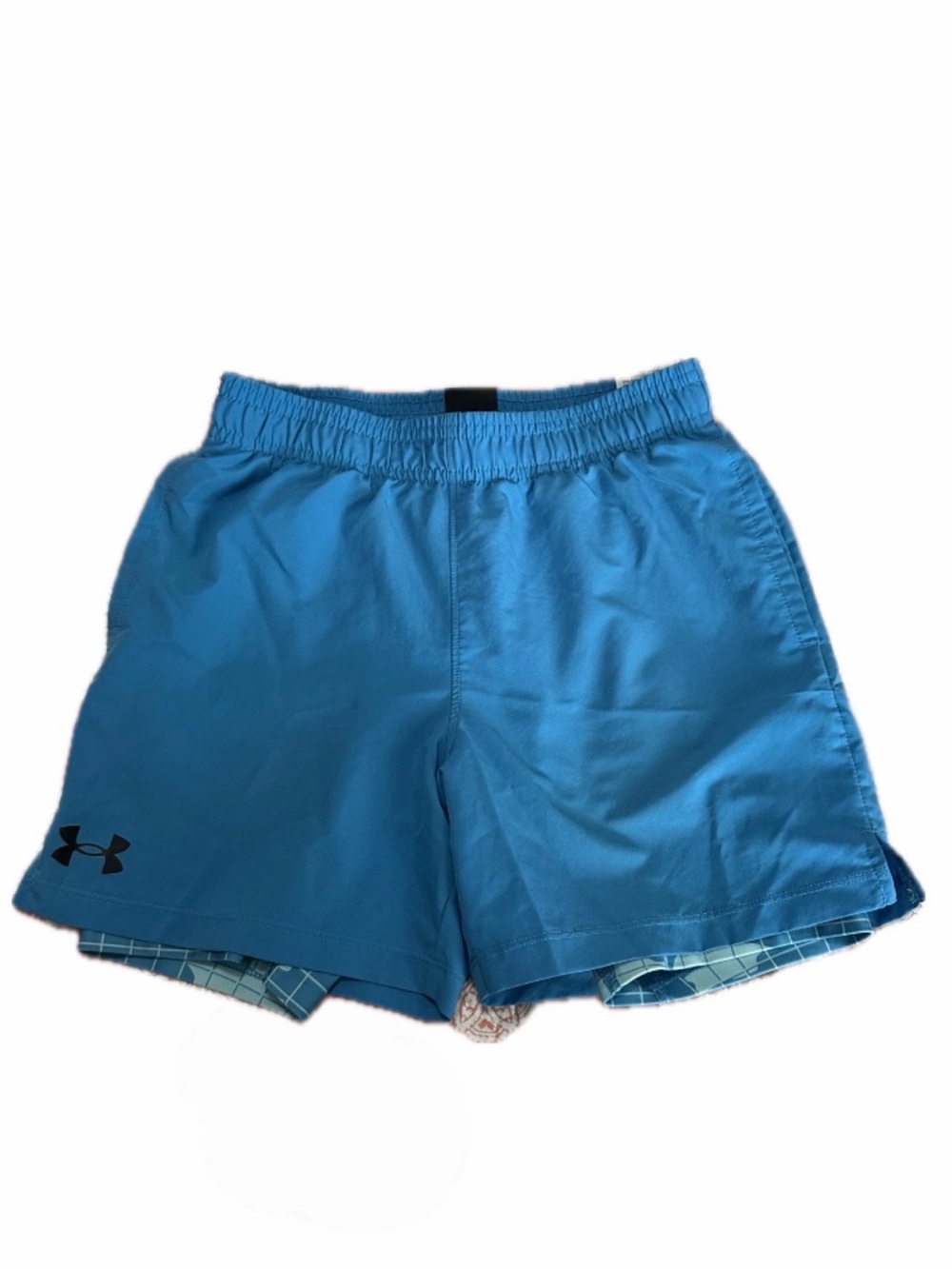 Under Armour Men's Aqua Blue Athletic Shorts with Logo